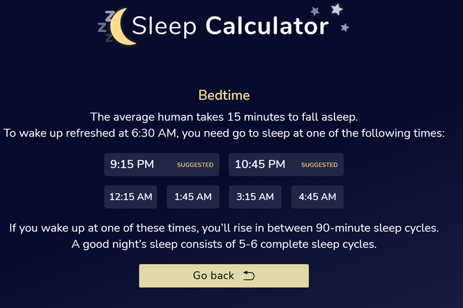Online Sleep Calculators