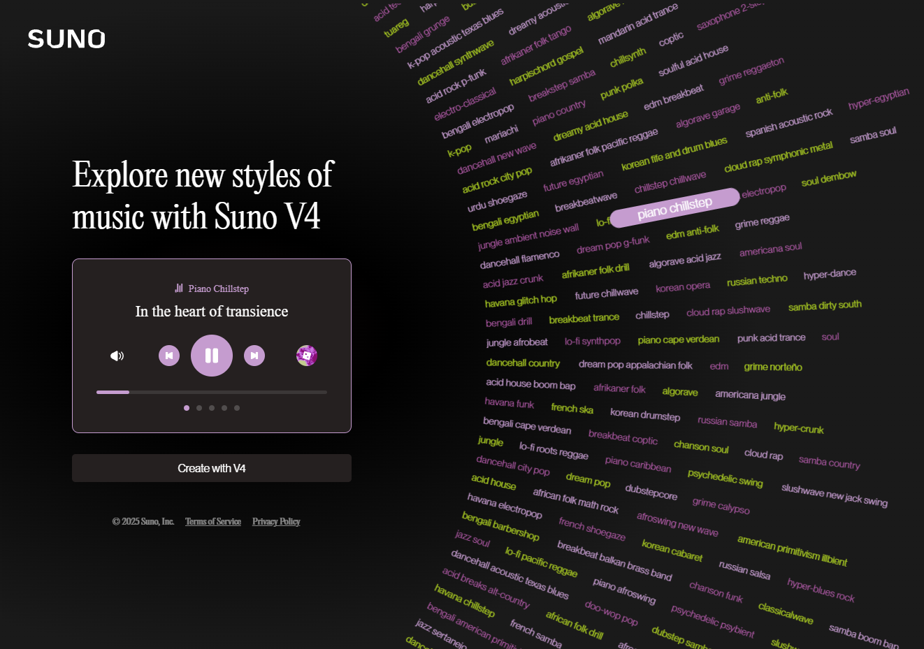 Интерфейс Suno Explore