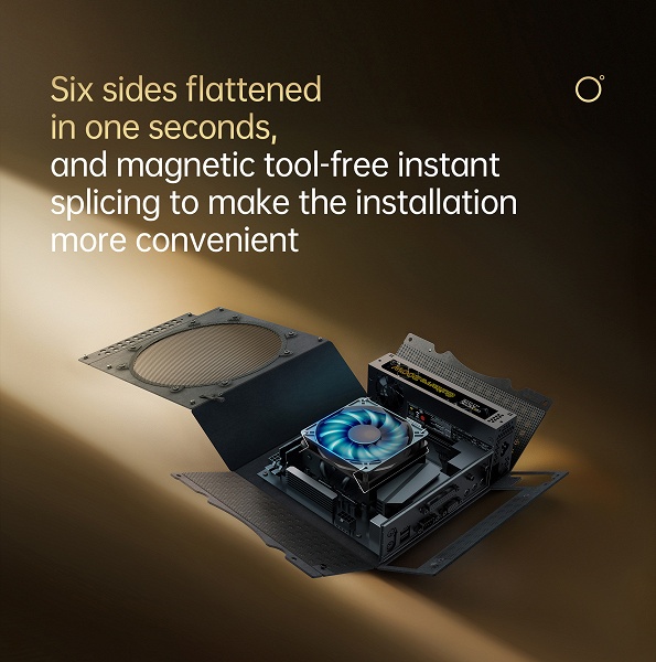 Этот уникальный корпус собирается вокруг системной платы. Geometric Future Model 0 Flamingo поставляется уже с блоком питания