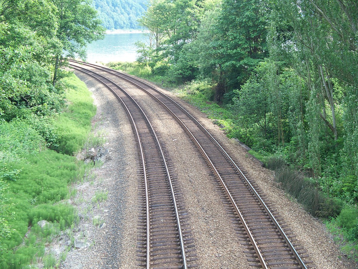A double-track railway line
