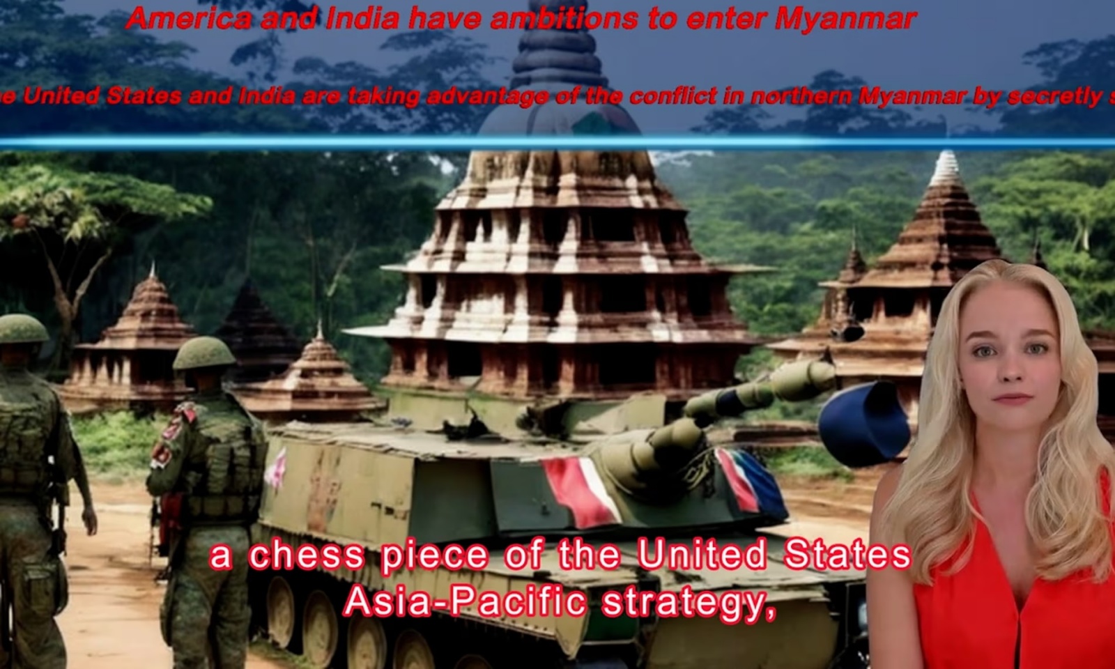 Скриншот из видео, снятого поддерживаемой китайским правительством группой Storm-1376, на котором показан диктор новостей, созданный искусственным интеллектом.   