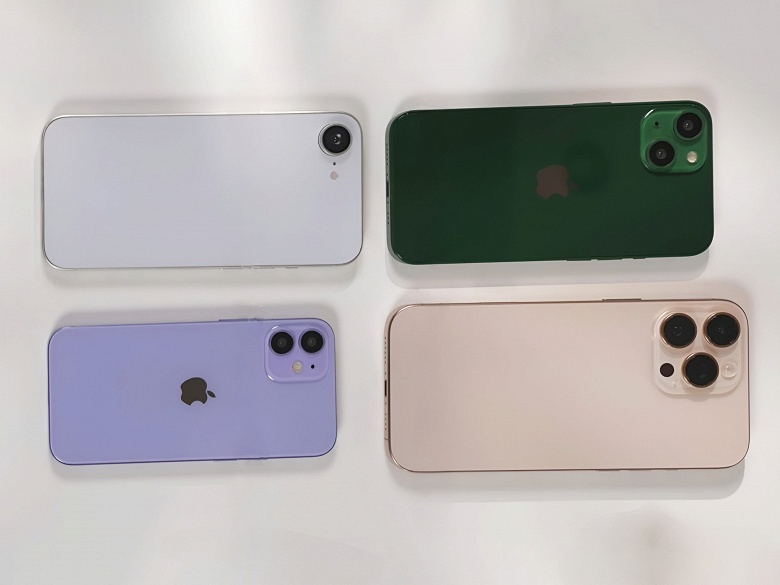 iPhone 12 Mini, iPhone 14, iPhone 14 Pro и макет нового iPhone SE 4 впервые сравнили вживую - 1 iPhone 12 Mini, iPhone 14, iPhone 14 Pro и макет нового iPhone SE 4 впервые сравнили вживую