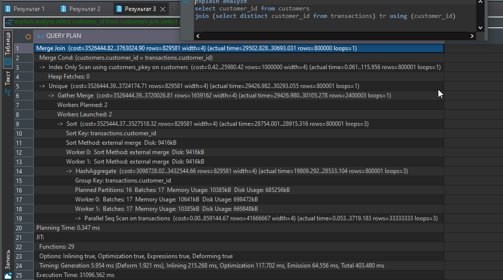 Проверка на (не)вхождение строк через разные инструменты в PostgreSQL - 6