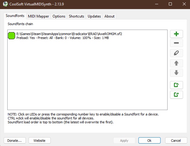 Новый взгляд на старые игры. Часть 6. Sound Blaster AWE 32-64. Эмуляция на базе VirtualMIDISynth и aweromgm - 3