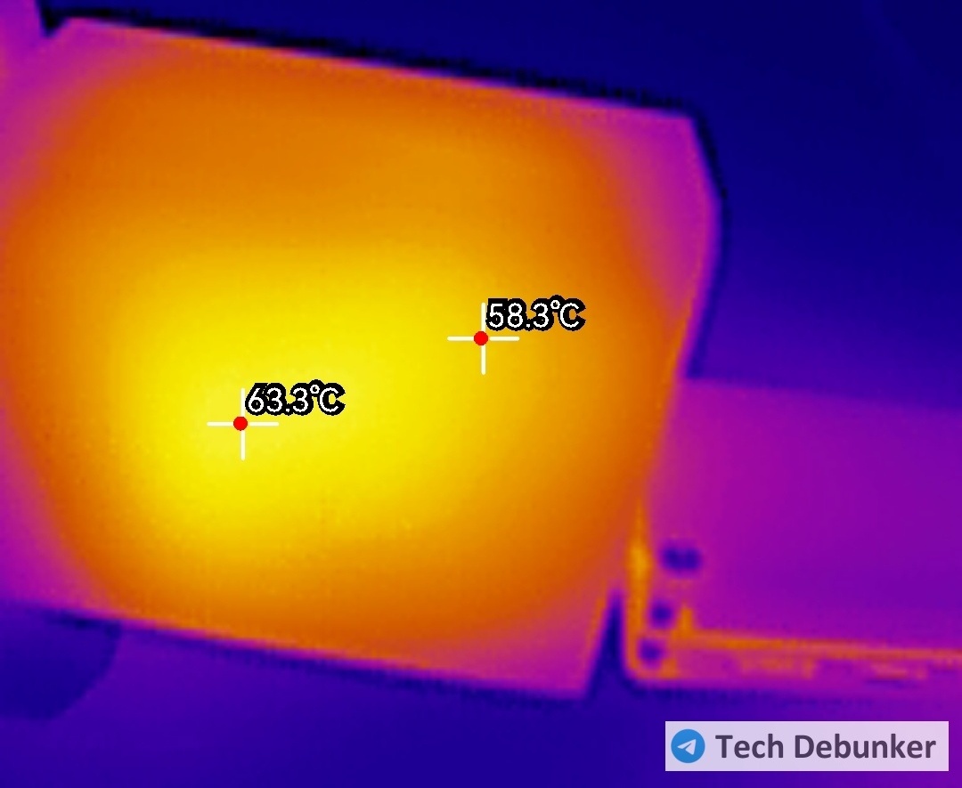 Температура после 30 минут работы под максимальной нагрузкой