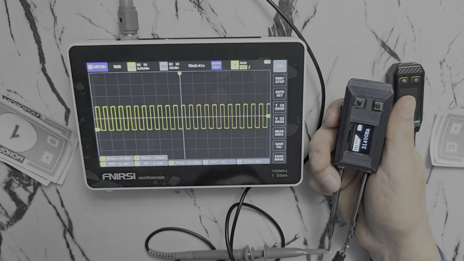 Режим генератора частоты измерительного пинцета DIY YCHEV001