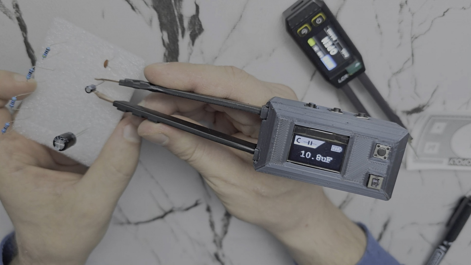 Режим измерения ёмкости конденсатора измерительного пинцета DIY YCHEV001