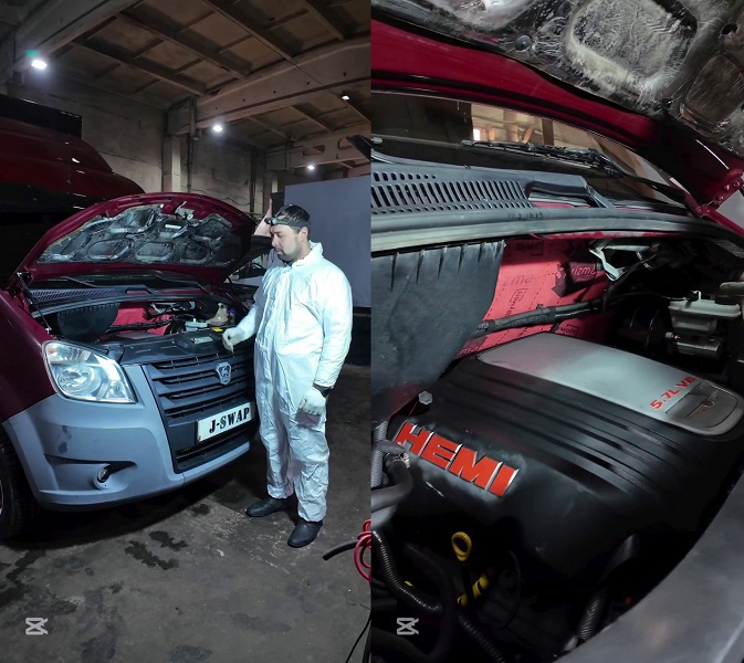 ГАЗель с &laquo;сердцем&raquo; от Chrysler: умельцы в Казахстане установили под капот ГАЗели 5,7-литровый Hemi в сочетании с &laquo;автоматом&raquo;