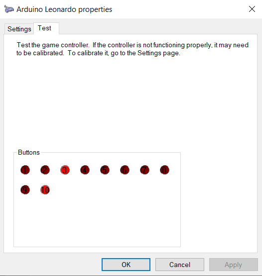 Скрин диагностики геймпада в Windows