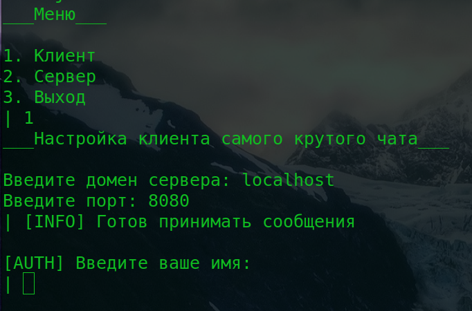 Запуск клиента чата