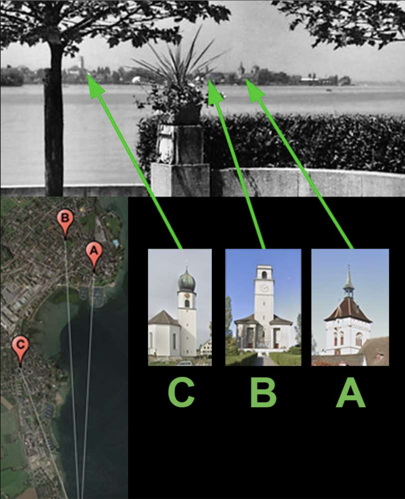 Совмещаем церкви с картинки и открытки