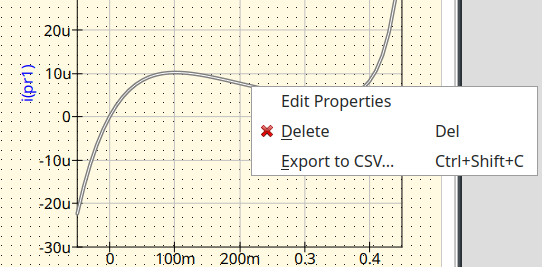 Контекстное меню с пунктом Export to CSV