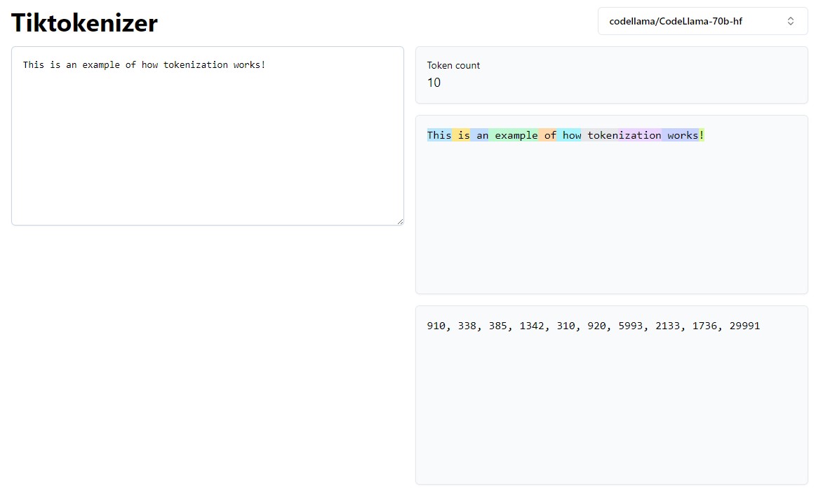 Рис. 4 Токенизация на английском