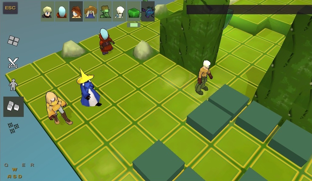 В режиме расстановки можно вручную переставить героя в любую желаемую клетку и рисовать/стирать квадратные блоки препятствий.