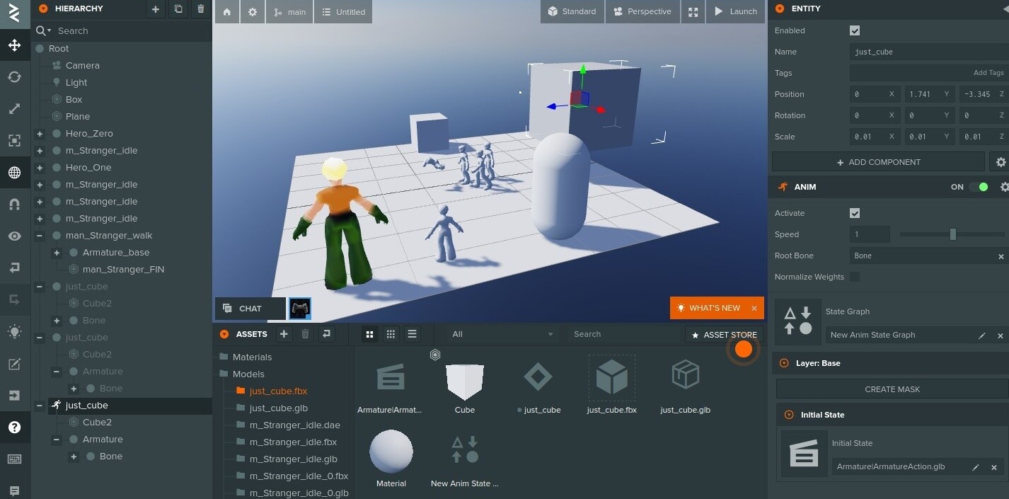 Редактор вёб-фреймворка PlayCanvas