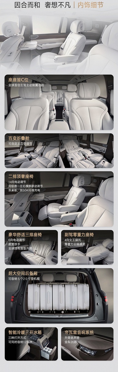 Большой конкурент Li Auto L9 и Aito M9 с двумя холодильниками, кучей экранов, танковым разворотом и системой «Глаз бога». Представлен Denza N9 2025 - 4 Большой конкурент Li Auto L9 и Aito M9 с двумя холодильниками, кучей экранов, танковым разворотом и системой «Глаз бога». Представлен Denza N9 2025