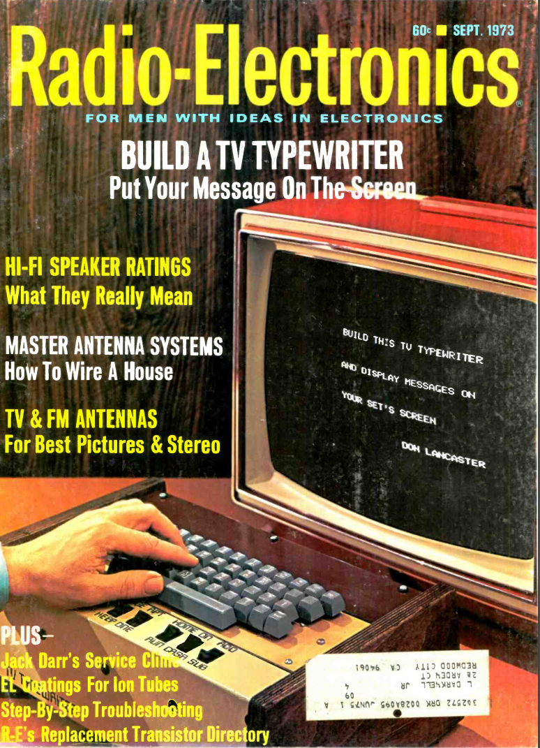  Обложка «Radio-Electronics» 1973 года с «телевизионной пишущей машинкой»