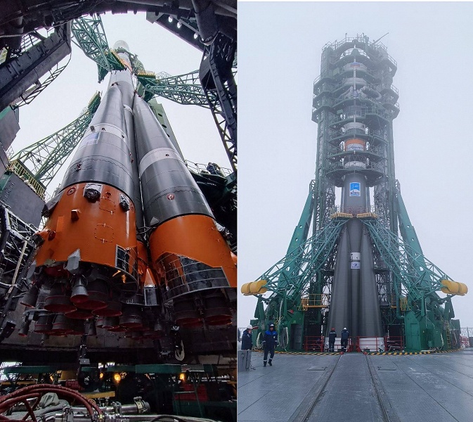 Полная готовность: &laquo;Союз&raquo;, который запустит к МКС корабль с новым скафандром, едой, лекарствами, топливом и не только, установили на стартовый стол