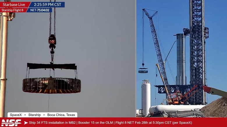 Ну теперь-то точно получится? SpaceX установила Super Heavy на стартовую площадку перед запуском - 4 Ну теперь-то точно получится? SpaceX установила Super Heavy на стартовую площадку перед запуском