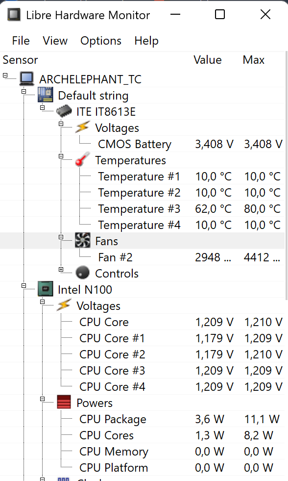 Скриншот из LibreHardwareMonitor