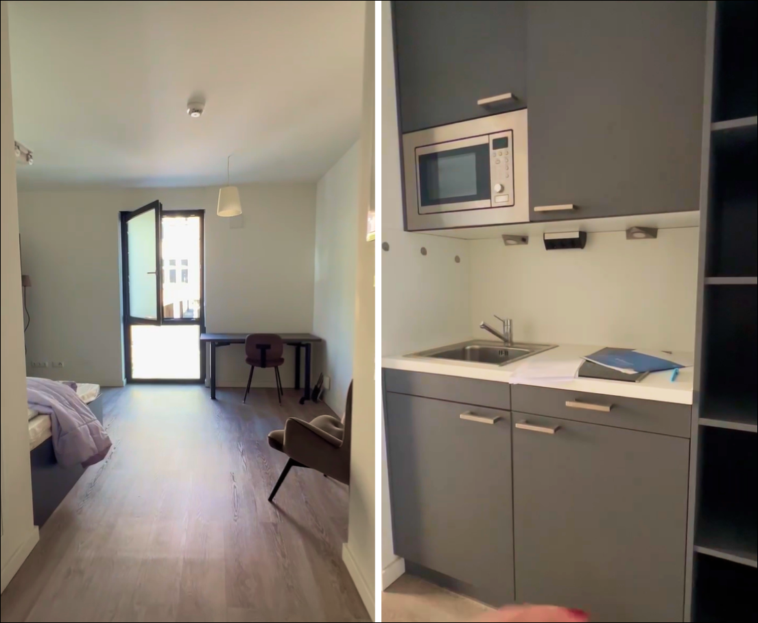 Кухня и мебель уже были в квартире. В IKEA я закупилась мелочевкой — постельным бельем, посудой, чайником.