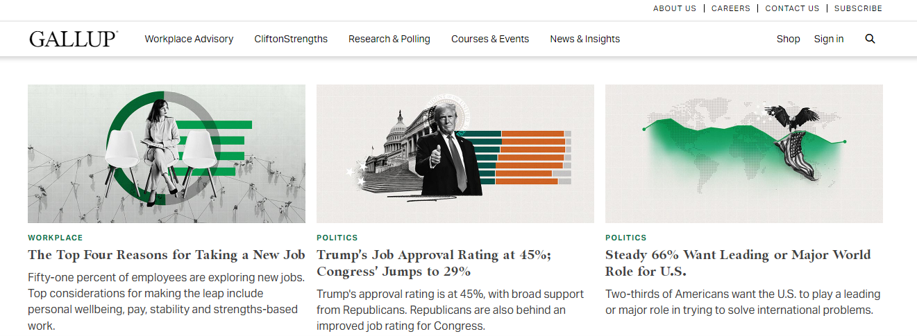 Сайт института Гэллапа (США) gallup.com - открывается только через VPN