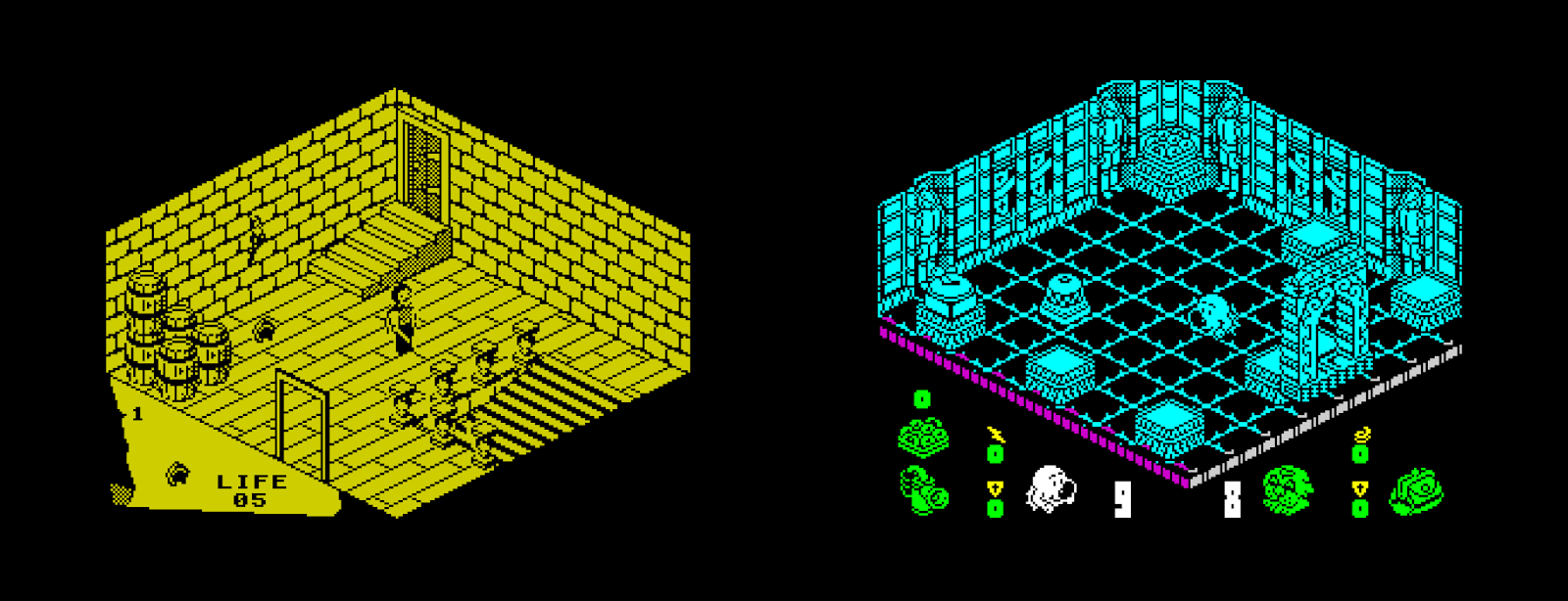 Cкриншоты Fairlight и Head Over Heels. Источник