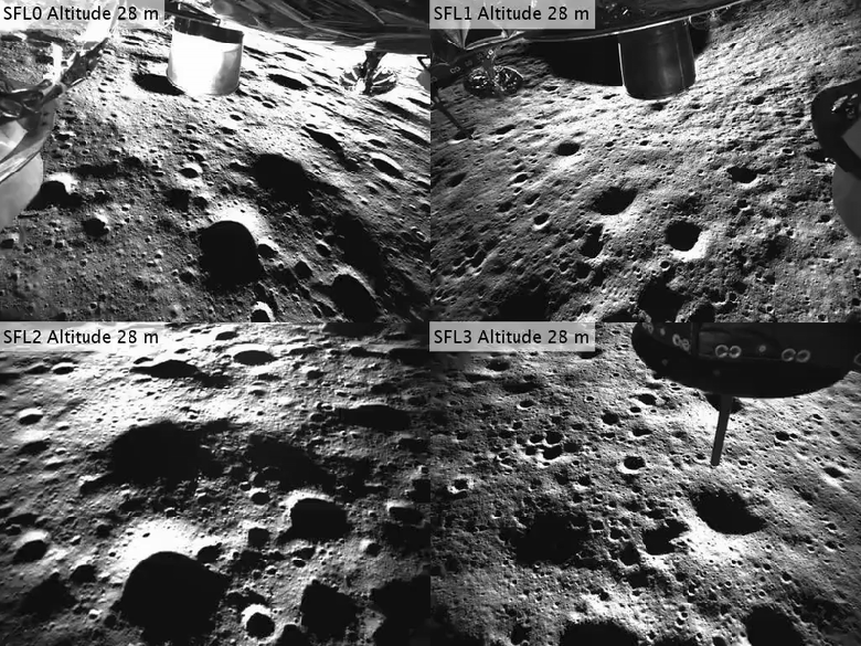 NASA впервые получило детальные изображения воздействия лунного модуля на реголит при посадке