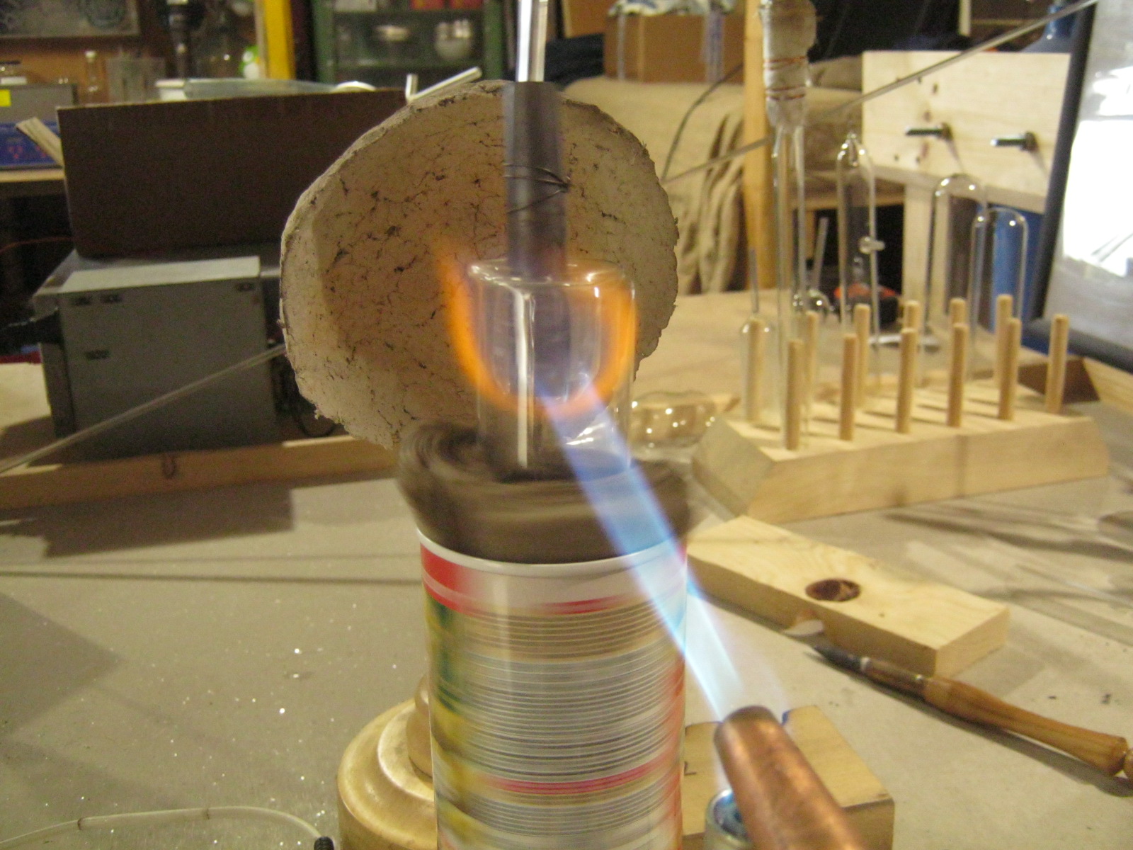 Любительское электровакуумное дело. Освоение стекла от крупных ЛДС Т12 - 37