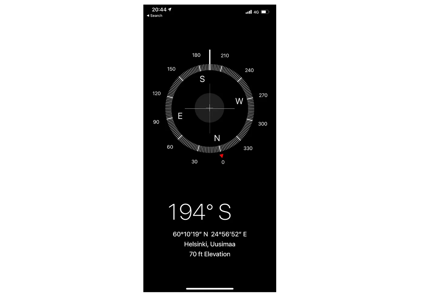 Скришнот приложения компаса