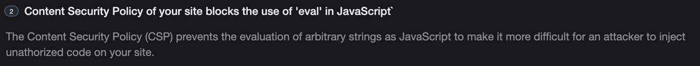 Пример ошибки eval() в консоли