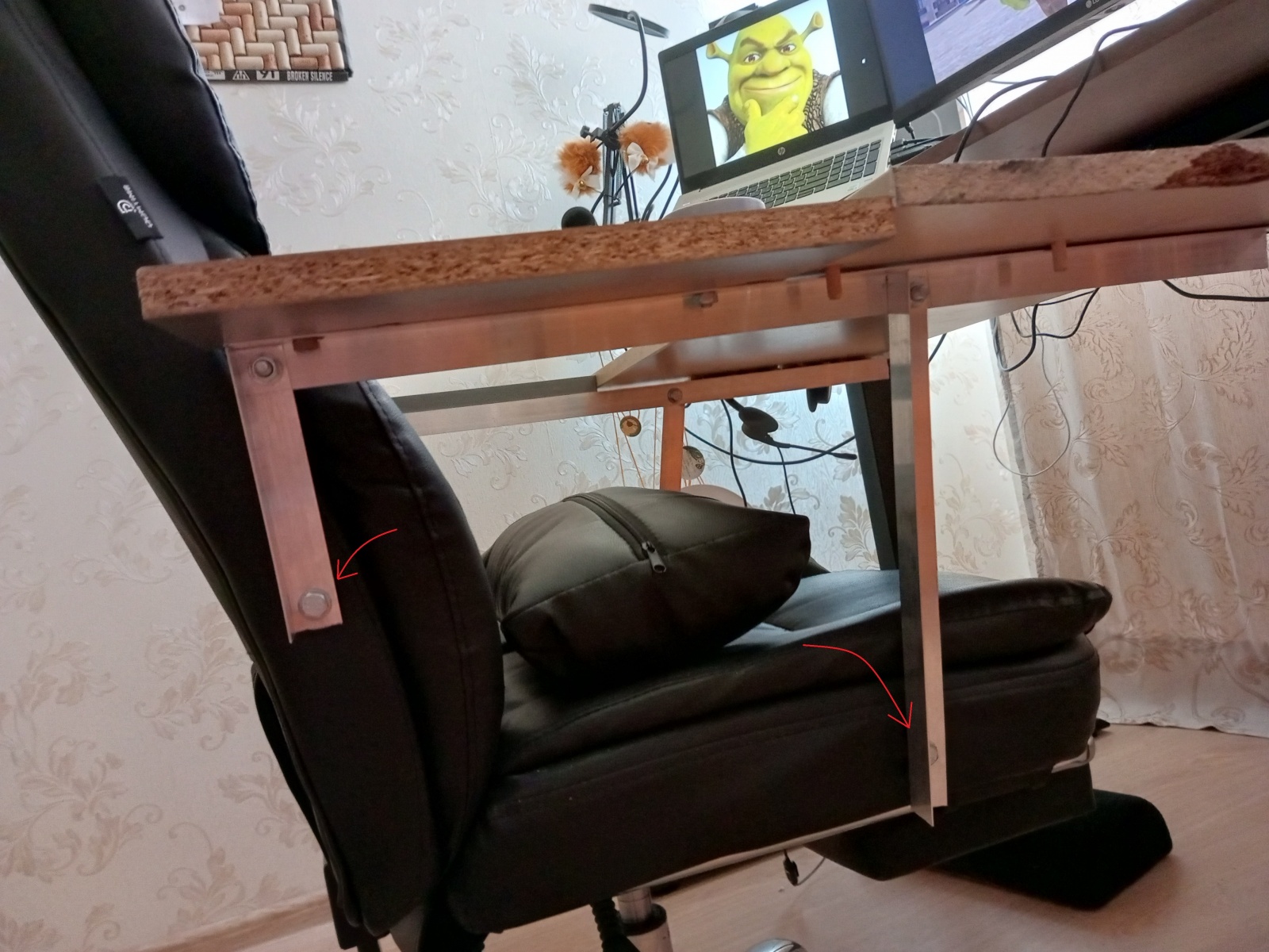 Места крепления конструкции к креслу