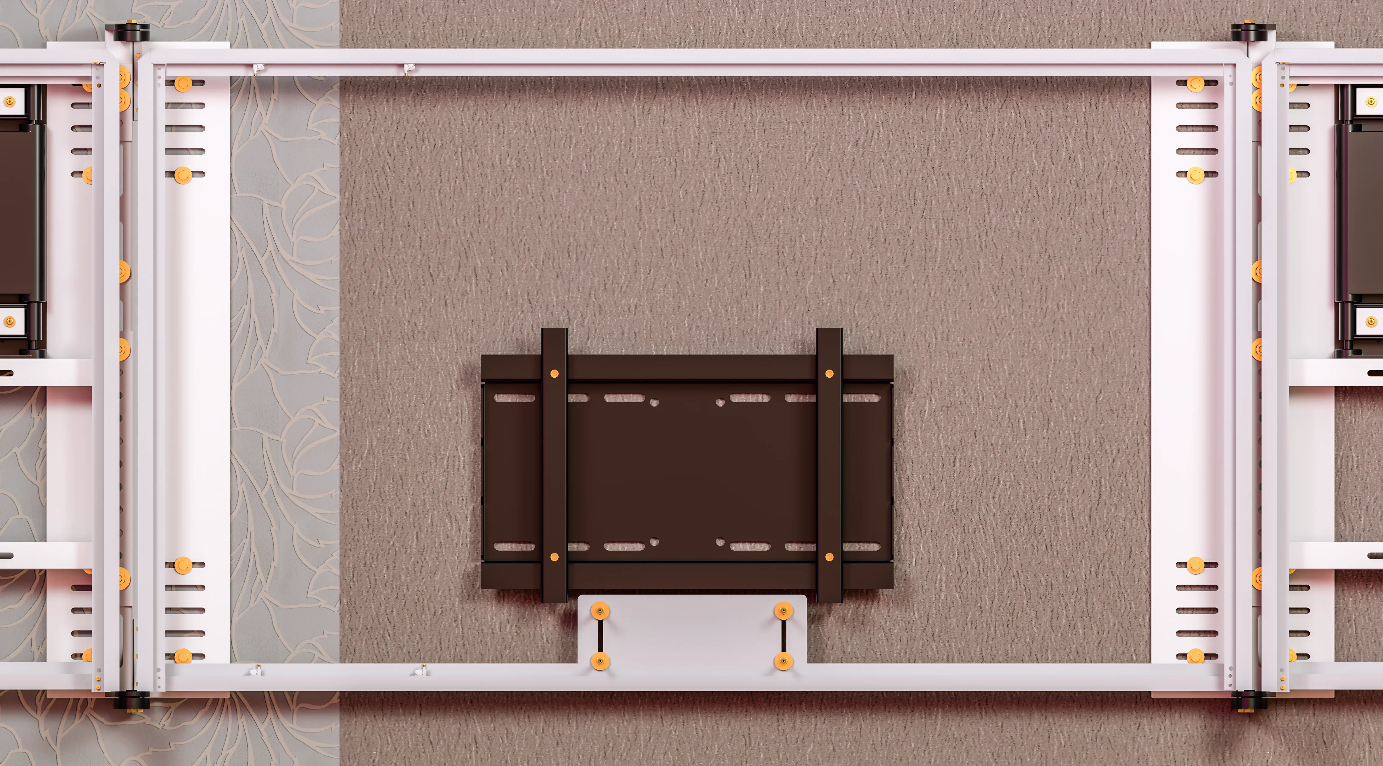 Рама среднего телика, вид спереди. Чёрная штука в центре - это его кронштейн