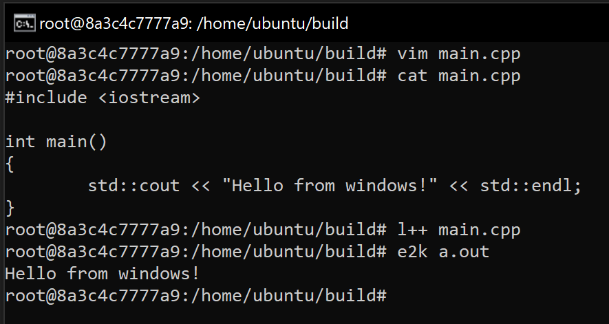 Рабочий контейнер на Windows
