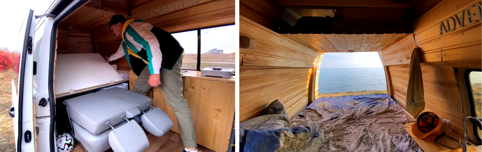 Так выглядело объявление на Авито. Добавил описание, фото. Кстати, в фургоне есть газовая плита, раковина, обеденный столик и кровать.