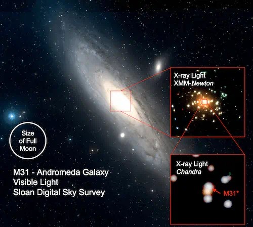 Галактика Андромеды &laquo;подмигнула&raquo; астрофизикам: активность её чёрной дыры взволновала учёных