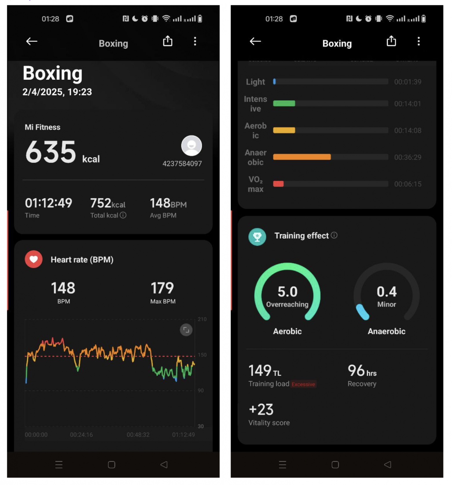 Замер боксёрской VR тренировки с Xiaomi Mi Band 8