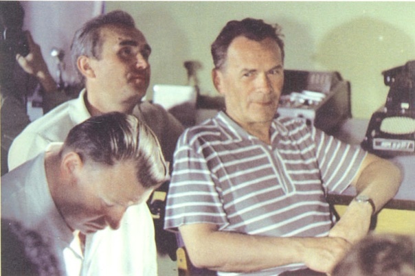 С. А. Афанасьев, Ю. П. Семёнов и В. Н. Бугайский в евпаторийском центре управления полётами