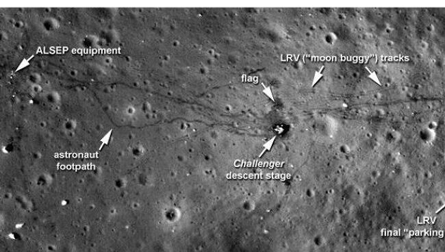 Фотографии миссии Аполлон с орбиты Луны с аппарата LRO. Источник 