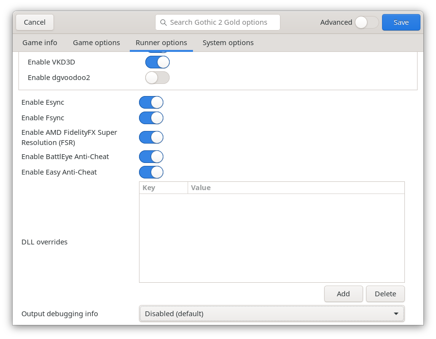 Где менять дебаг режим