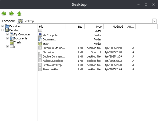Стартовый экран в файловом менеджере
