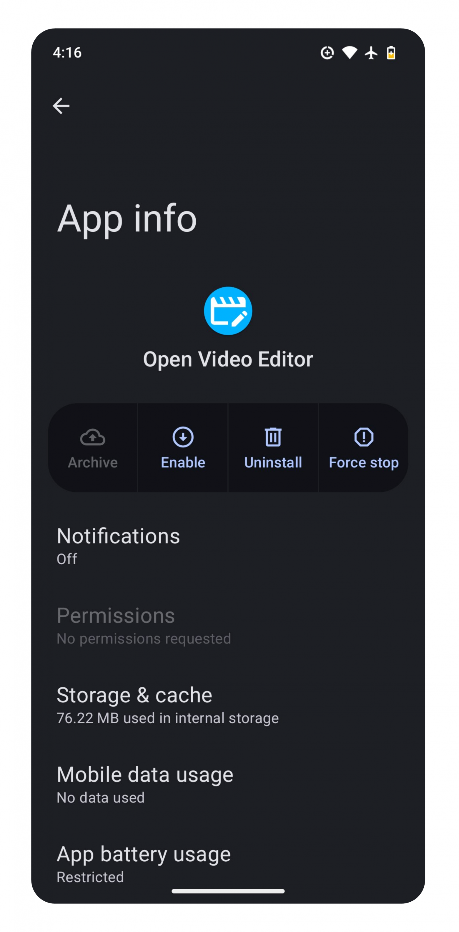 Установленное приложение можно отключить и включить в любой момент. Отключенные приложения не отображаются в Лаунчере.