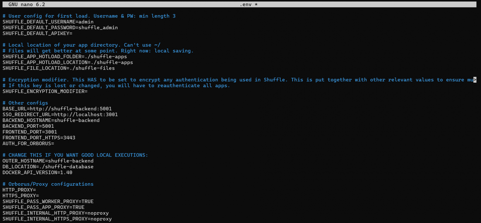 Конфигурация .env