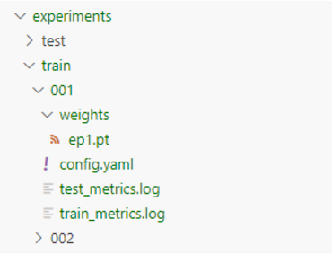 Пример сохранения эксперимента