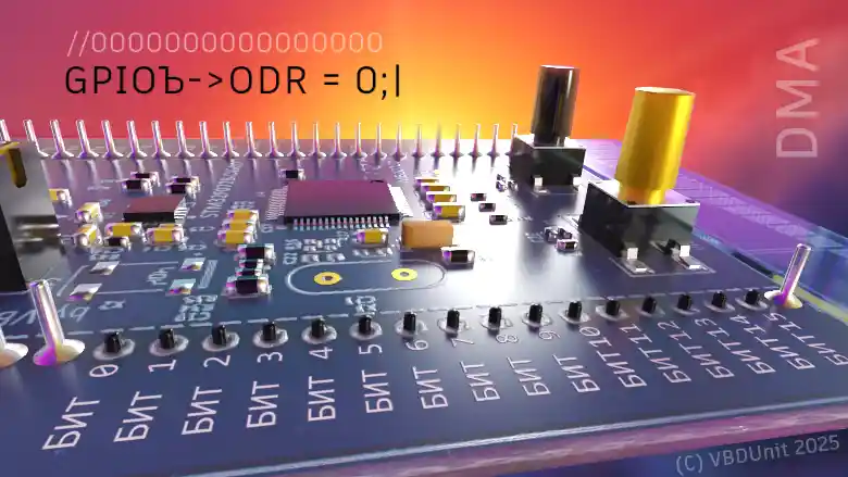 Задал одно значение - биты одновременно выставились на контактах контроллера