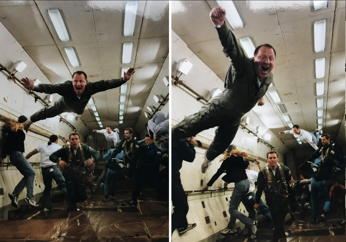 Фото 4: Владимир Стеклов и другие в модифицированном Ил-76 во время тренировок в условиях невесомости