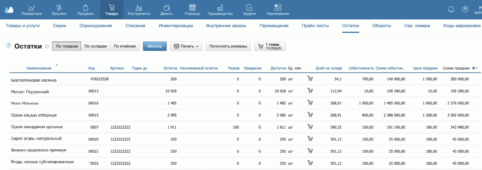 Система МойСклад помогает отслеживать запасы всех ингредиентов и контролировать сроки годности, что особенно важно для работы с натуральными продуктами и выполнения требований розничных сетей.   