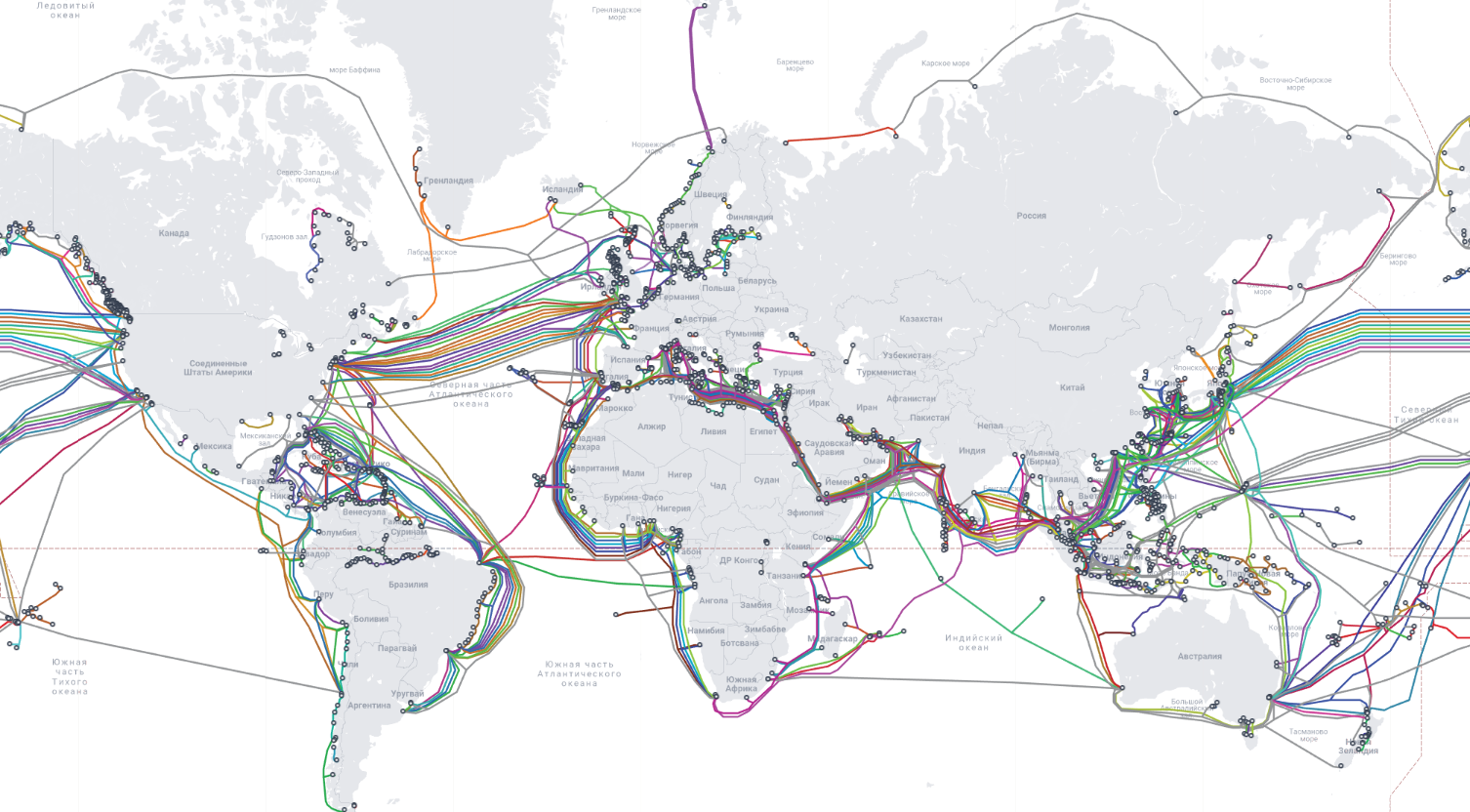 Более подробно с картой проложенных кабелей можно ознакомиться по ссылке