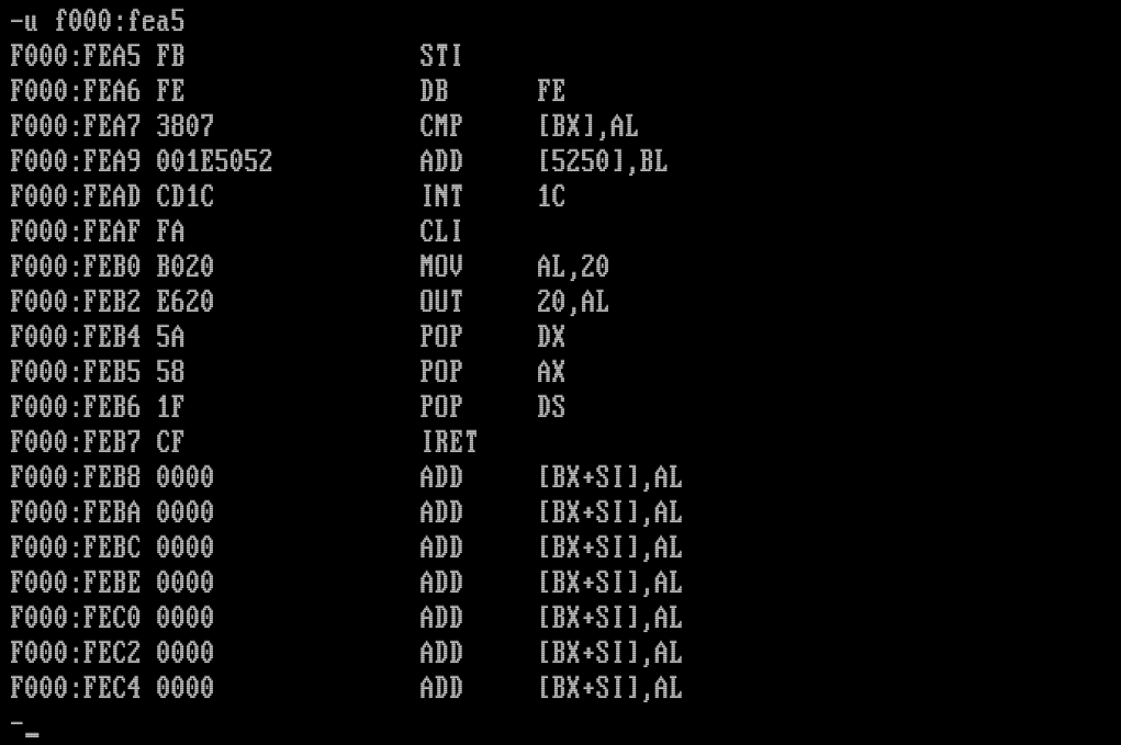 Обработчик таймерного прерывания по-умолчанию в DOSBox Staging