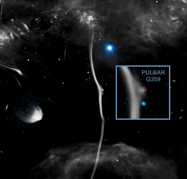 Космическая авария на скорости 3,2 миллиона километров в час: пульсар повредил гигантскую структуру Млечного Пути - 1 Космическая авария на скорости 3,2 миллиона километров в час: пульсар повредил гигантскую структуру Млечного Пути